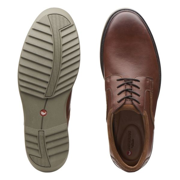 Clarks Mens Un Geo Lace Wide Fit Shoes Dark Brown | CA-4069382